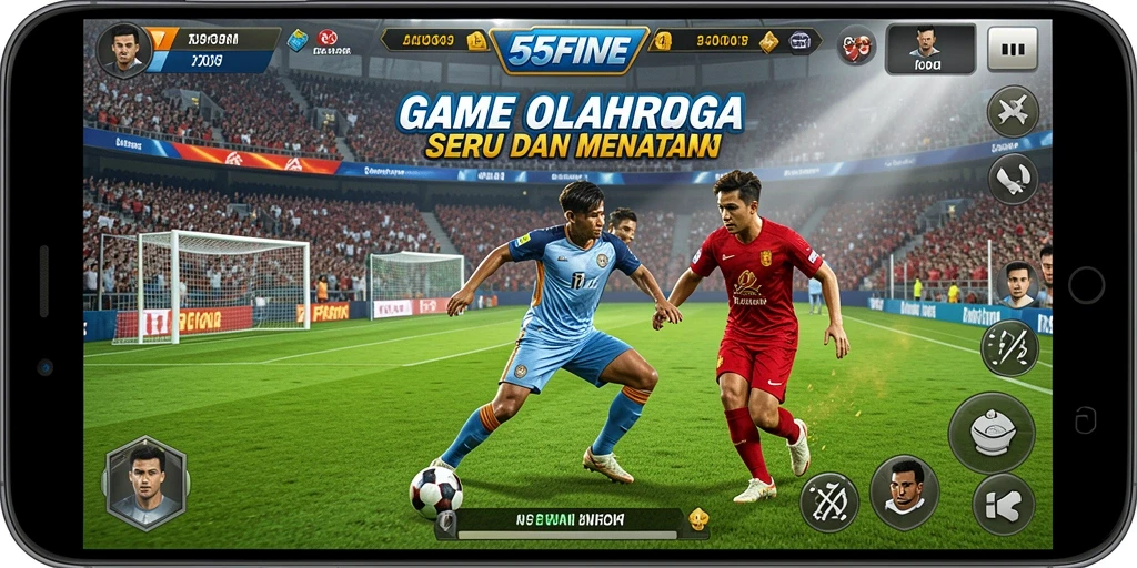 Tampilan menarik dari gameplay olahraga 55FIVE yang intens.