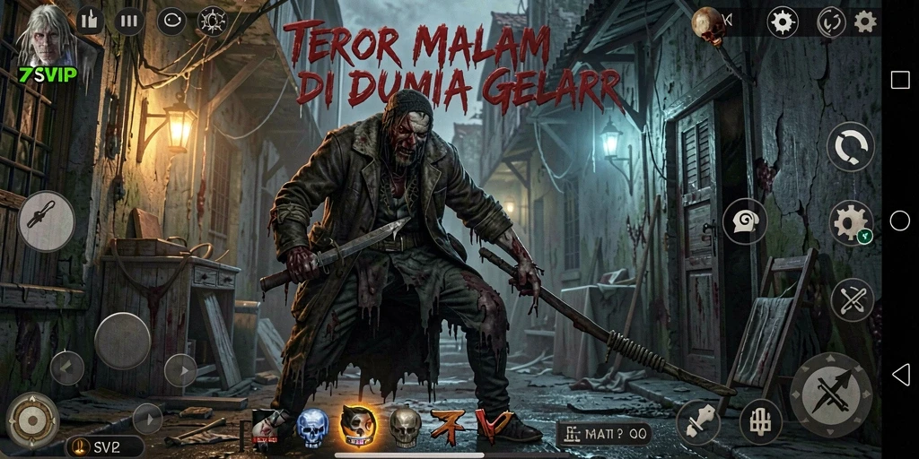 Screenshot gameplay 7SVIP menampilkan suasana horor yang menegangkan dan misterius.