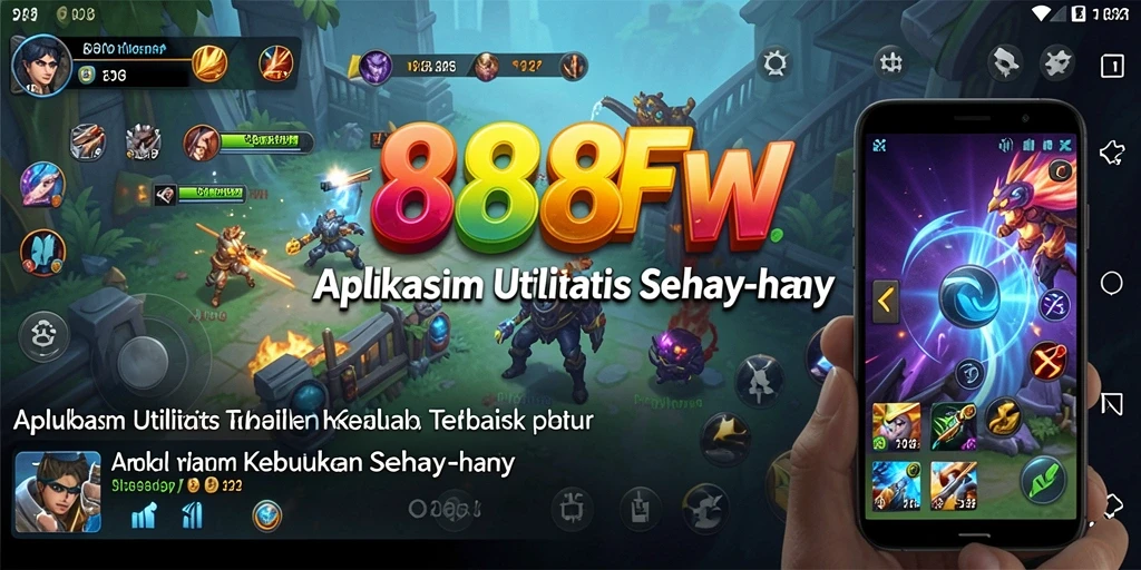 Screenshot utama dari antarmuka aplikasi 888FW yang menunjukkan berbagai fitur utilitas.