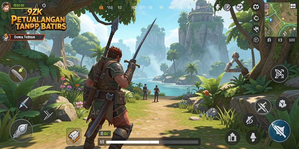 Tampilan gameplay 9ZK dalam dunia terbuka yang menakjubkan.