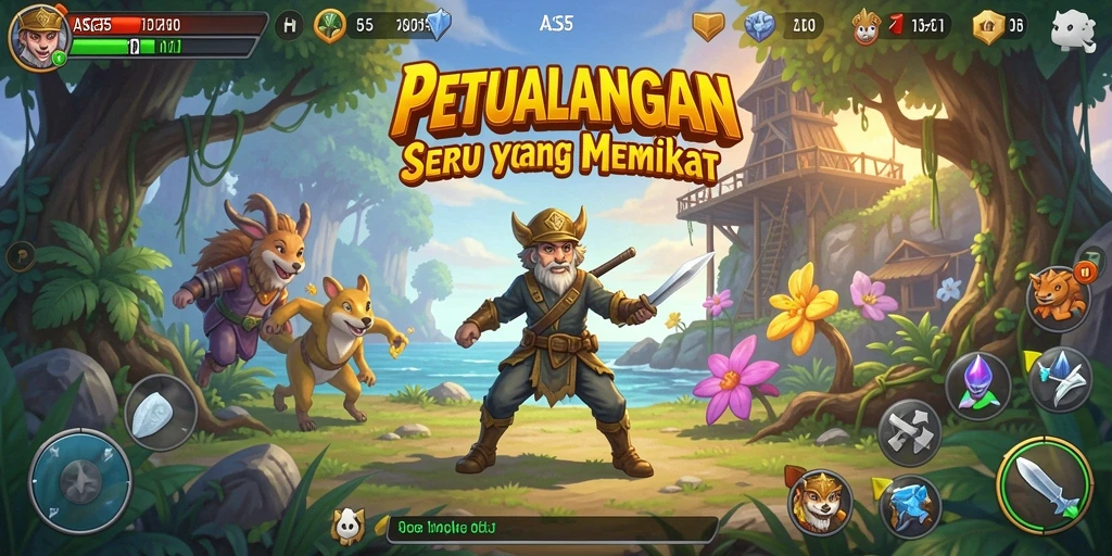 Tampilan gameplay petualangan seru di ASG55 yang penuh aksi.