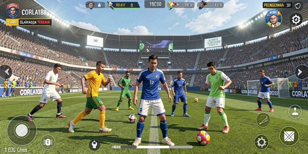 Screenshot gameplay CORLA188 menampilkan aksi olahraga yang mendebarkan.