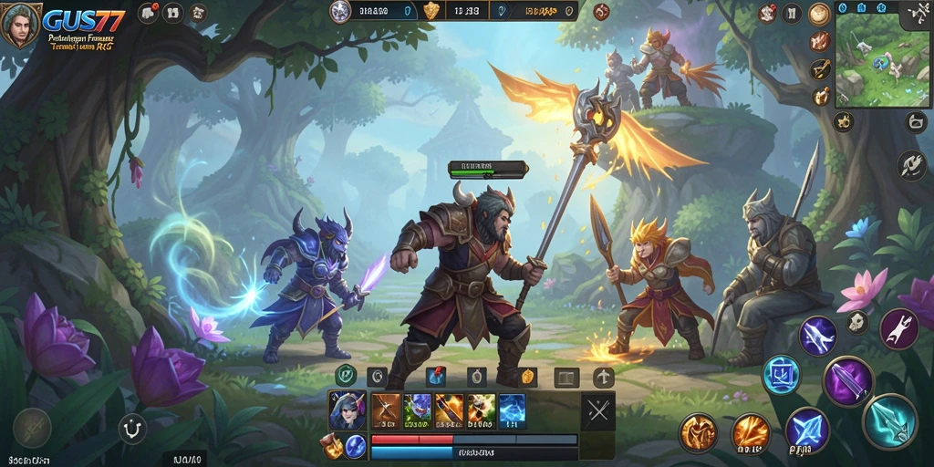 Screenshot menampilkan pertempuran epik dalam GUS77 yang penuh aksi.