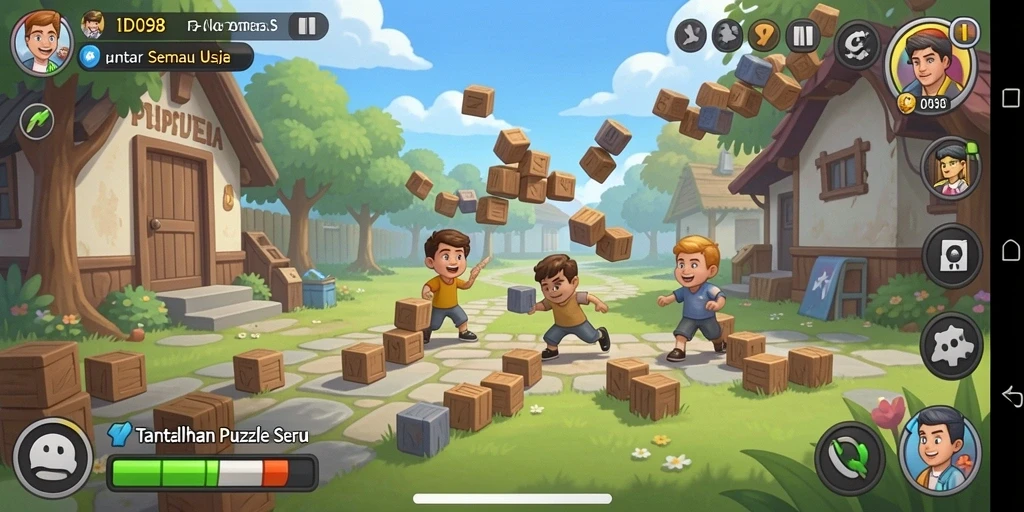 Screenshot gameplay ID098 menampilkan tantangan Puzzle yang mendebarkan.