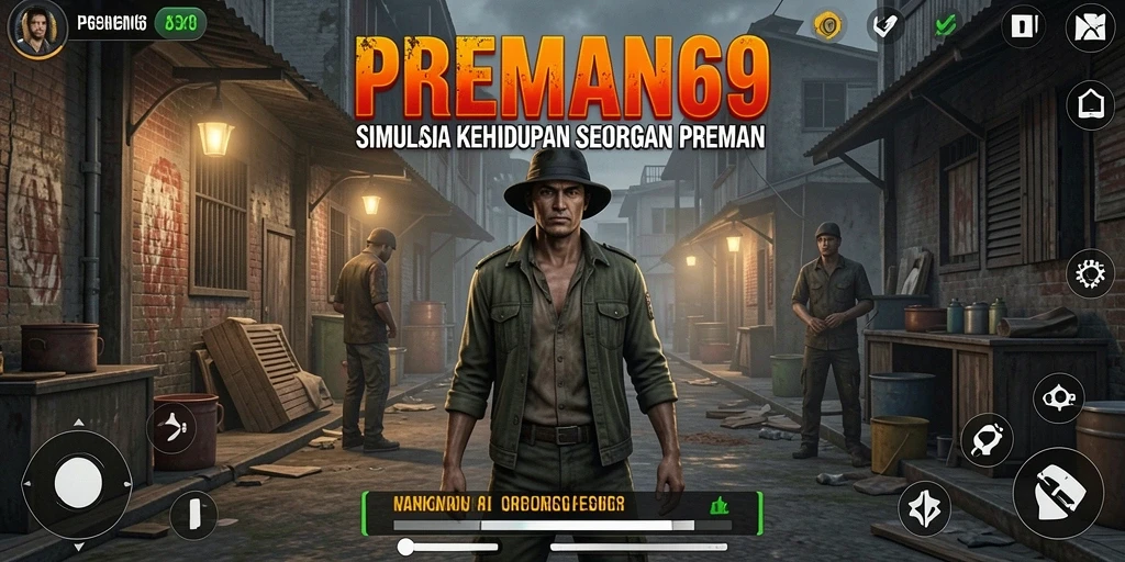 Tampilan gameplay menarik dalam dunia perkotaan PREMAN69.
