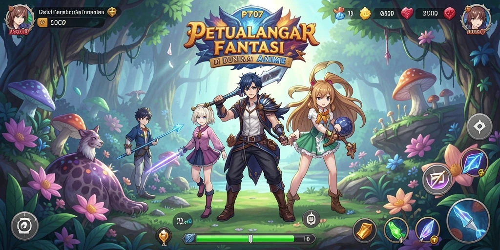 Tampilan gameplay dari PT707 dengan karakter anime yang memukau.
