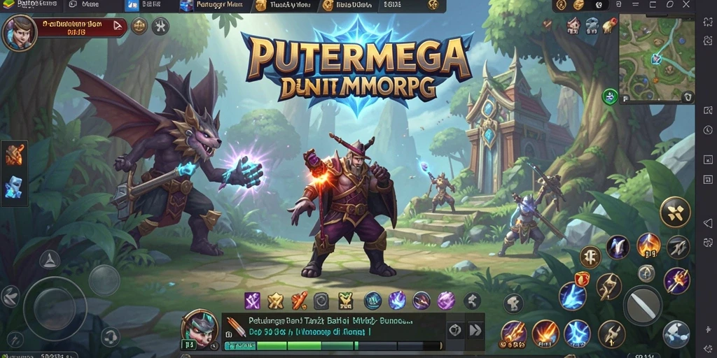 Screenshot PUTERMEGA menunjukkan aksi epik dalam pertempuran MMORPG.