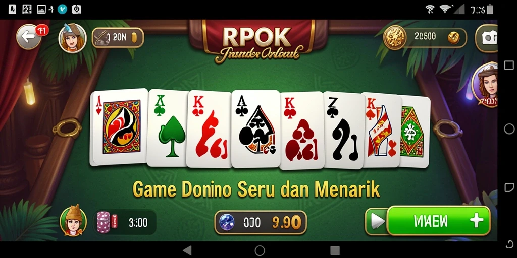 Screenshot gameplay RPOK dengan teman-teman bermain Domino.