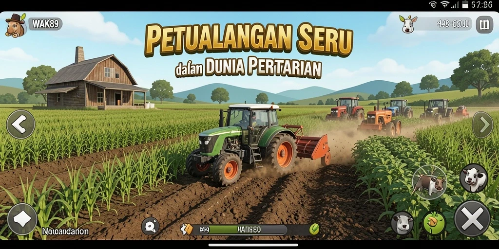 Tampilan gameplay Farming yang menarik dan penuh warna.